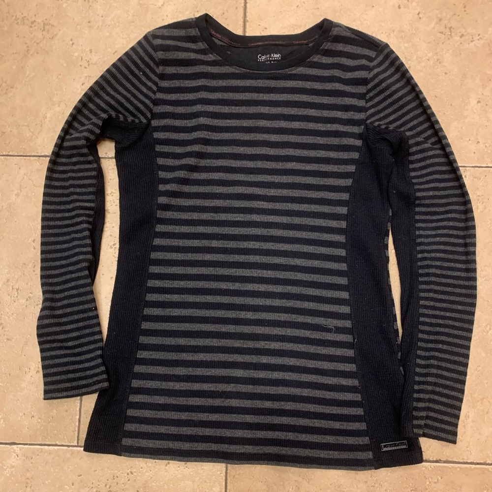 Calvin Klein Performance Quick Dry striped shirt. Size XS.